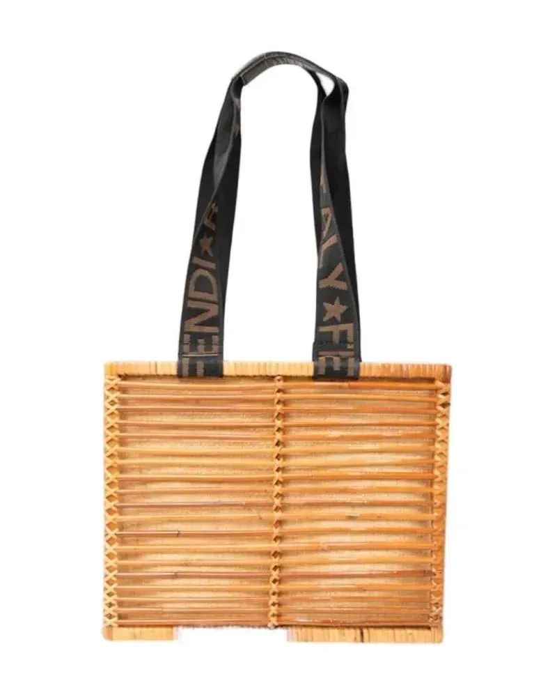 Fendi Shopper & Totes Basket Tote Rattan Brown braun Braun