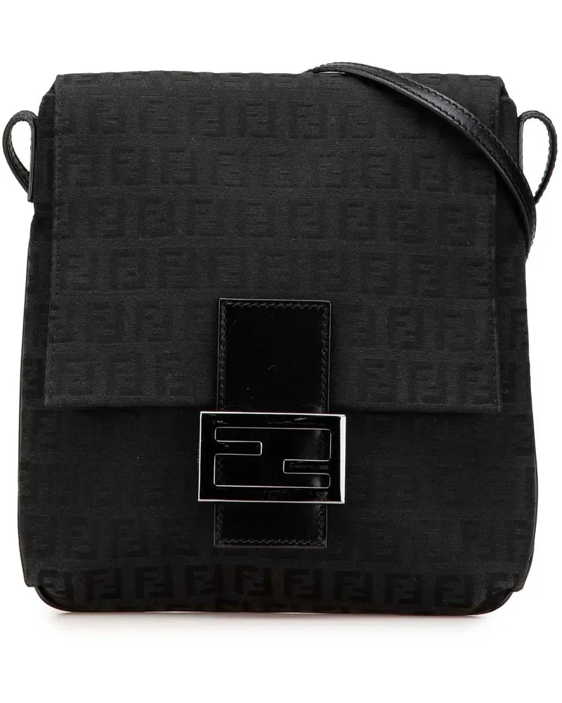 Fendi Hobo Bags 2000-2010 Zucchino Canvas Crossbody schwarz Schwarz