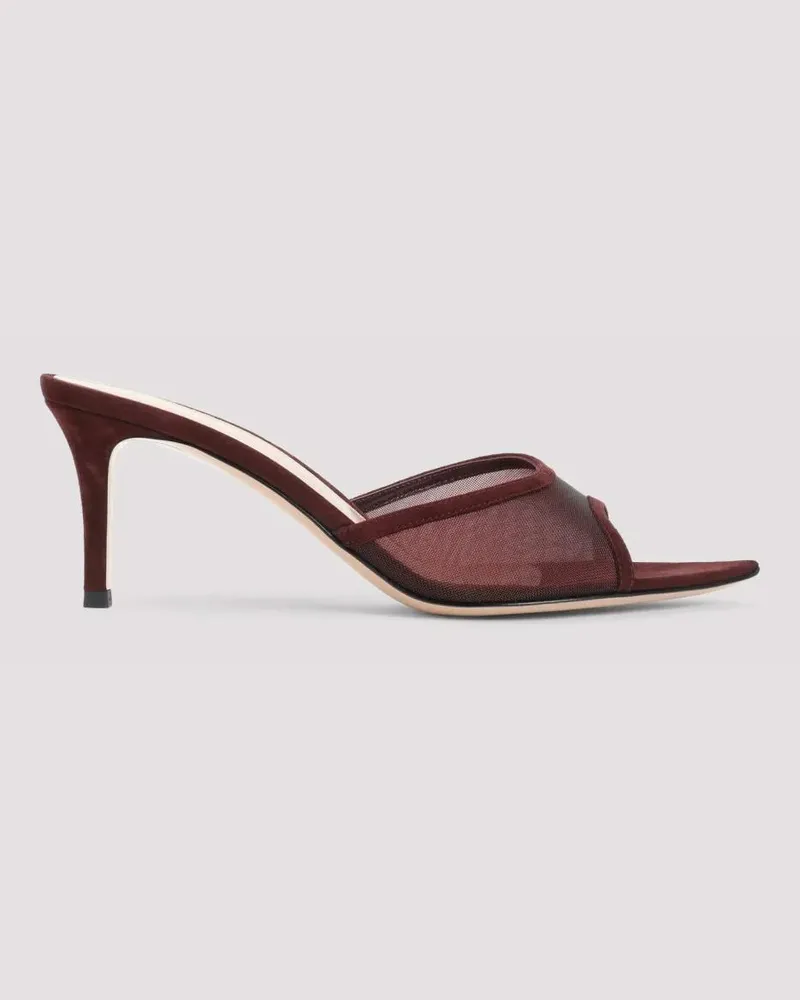 Gianvito Rossi Hohe Schuhe Elle 70 Mules With Tonal Mesh Band rot Rot