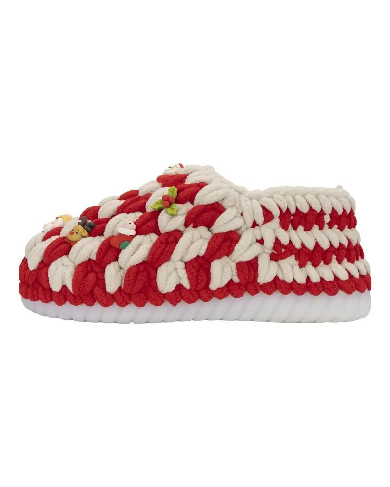 uzurii Slipper & Pantoletten Zehentrenner Chunky Christmas rot Rot