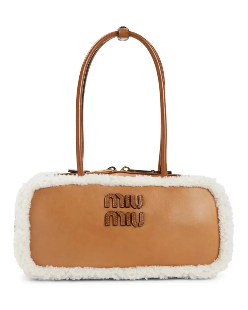 Miu Miu Hobo Bags Shoulder Bag In Luxe Calf Leather braun Braun