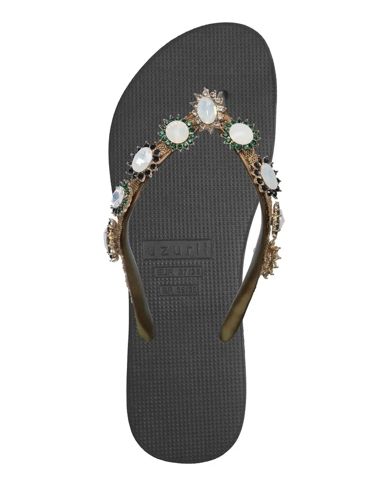 uzurii Slipper & Pantoletten Zehentrenner Pearl Monroe schwarz Schwarz