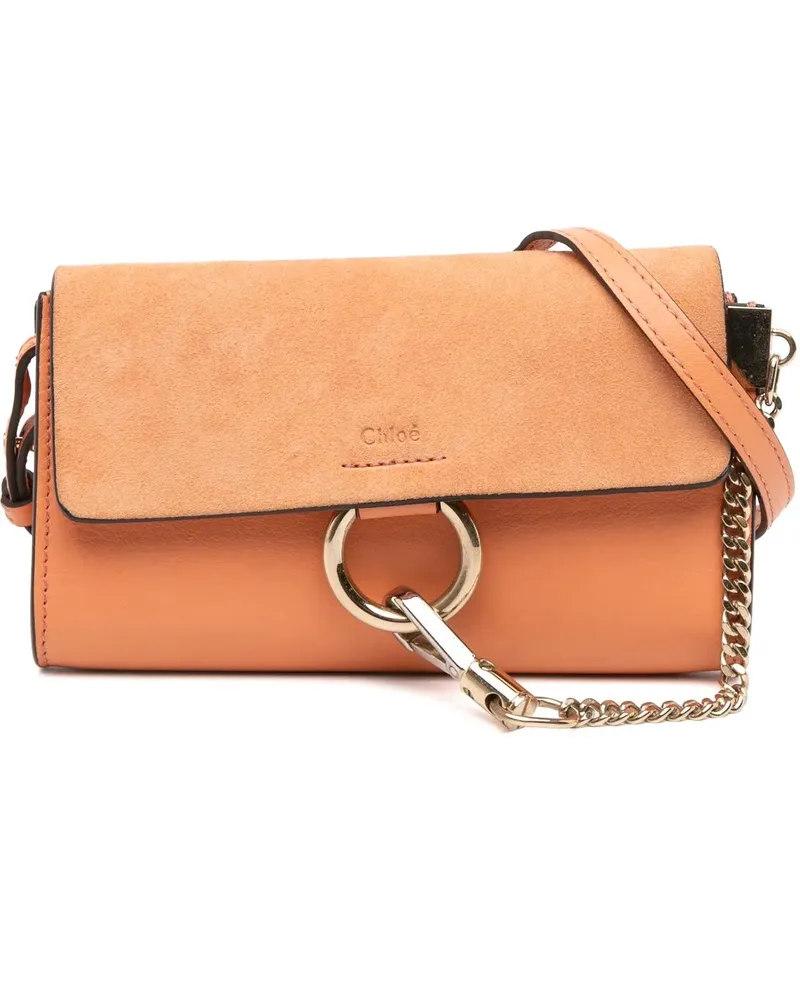 Chloé Hobo Bags Small Suede and Calfskin Faye Crossbody orange Orange