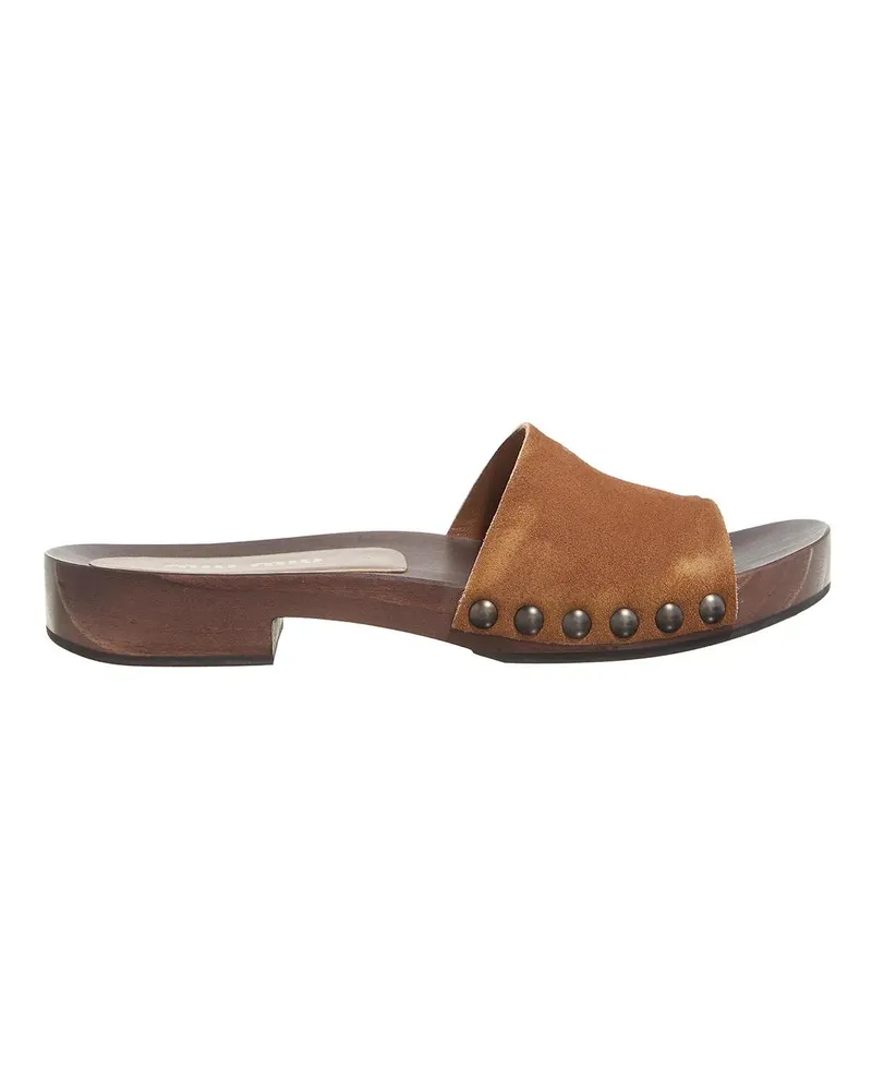 Miu Miu Sandalen Suede Clog braun Braun