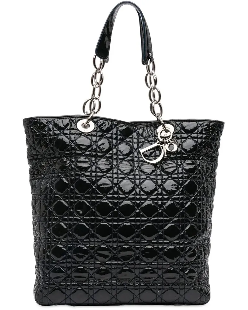 Dior Shopper Large Patent Cannage Soft Shopper Tote schwarz Schwarz