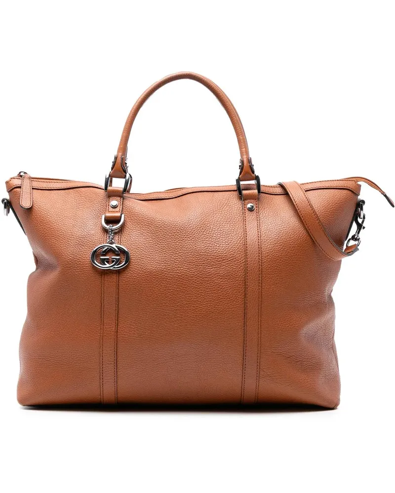 Gucci Hobo Bags Leather GG Charm Satchel braun Braun