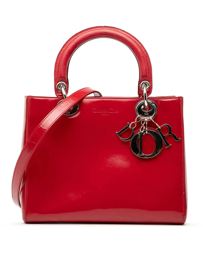Dior Hobo Bags Medium Patent Lady Dior rot Rot