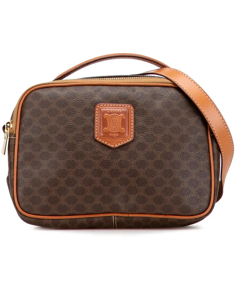 Celine Hobo Bags Macadam Coated Canvas Satchel braun Braun