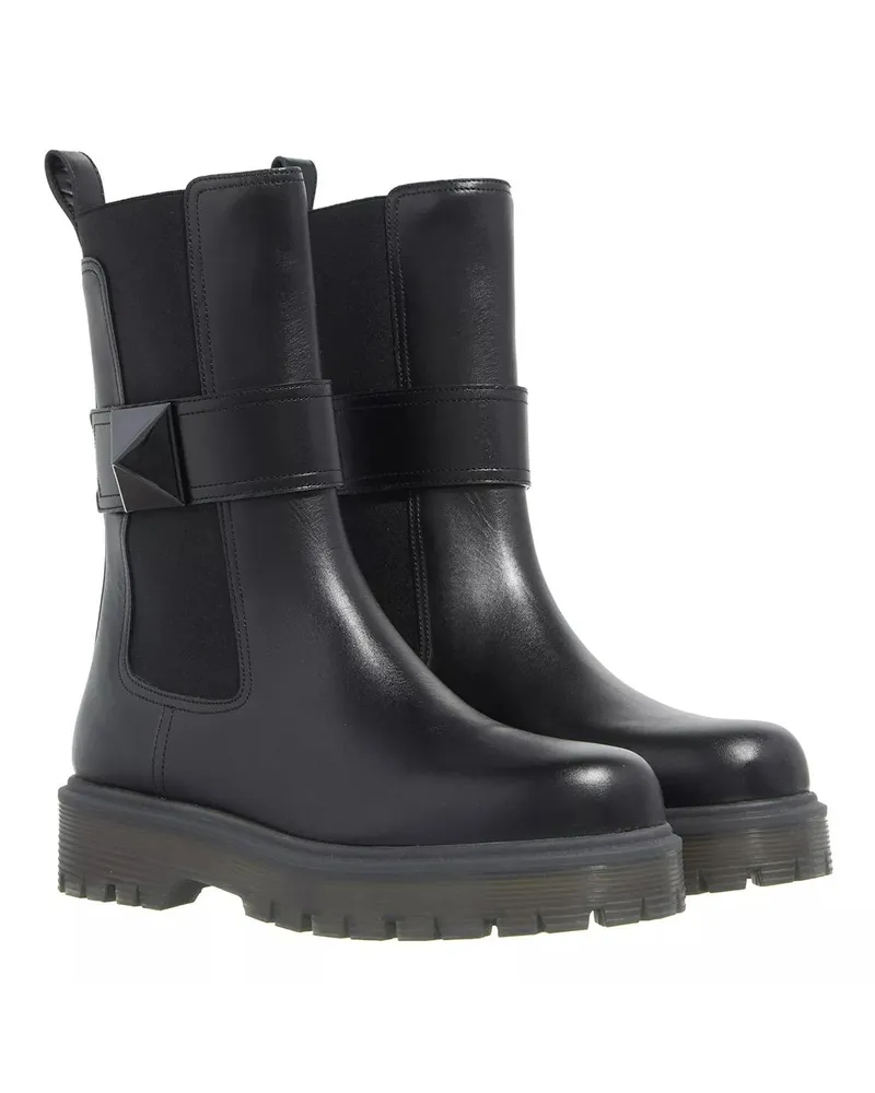 Valentino Garavani Boots & Stiefeletten One Stud Beatle Boot In Calfskin Schwarz