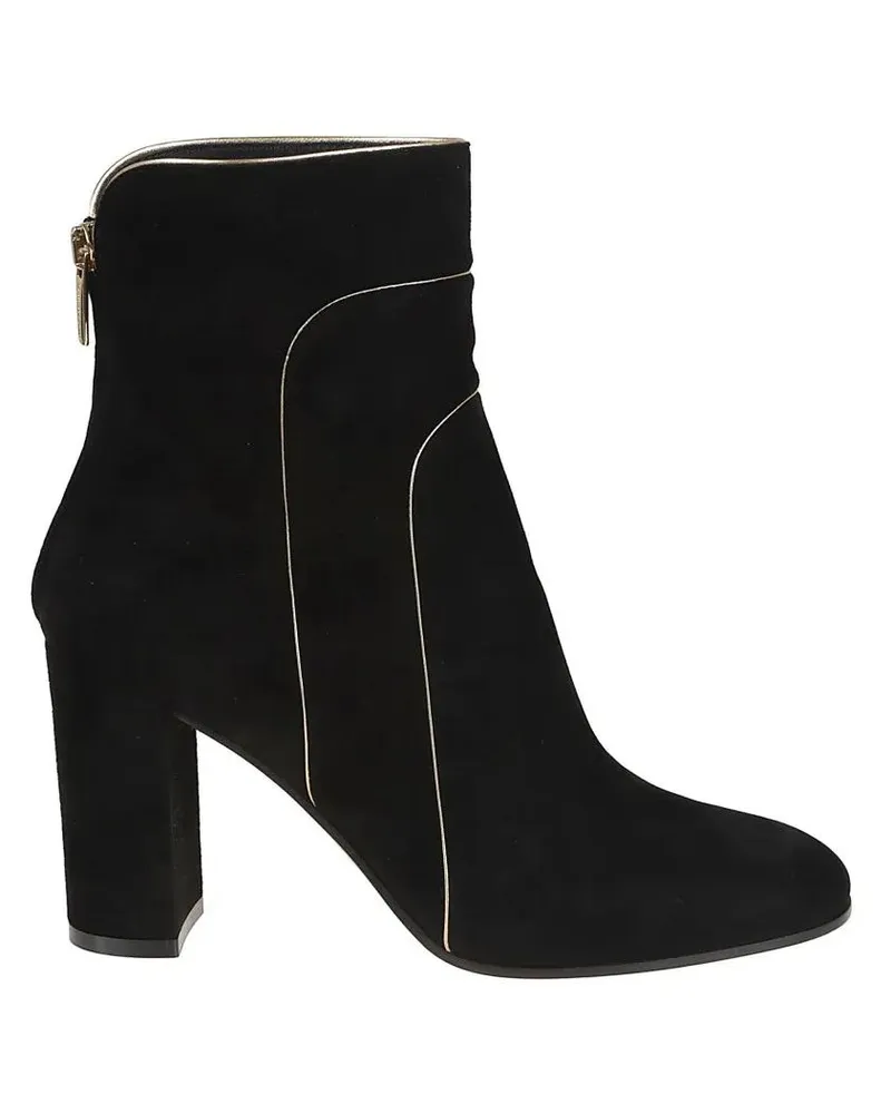 Gianvito Rossi Stiefel Art Deco-Inspired Black Suede Booties schwarz Schwarz