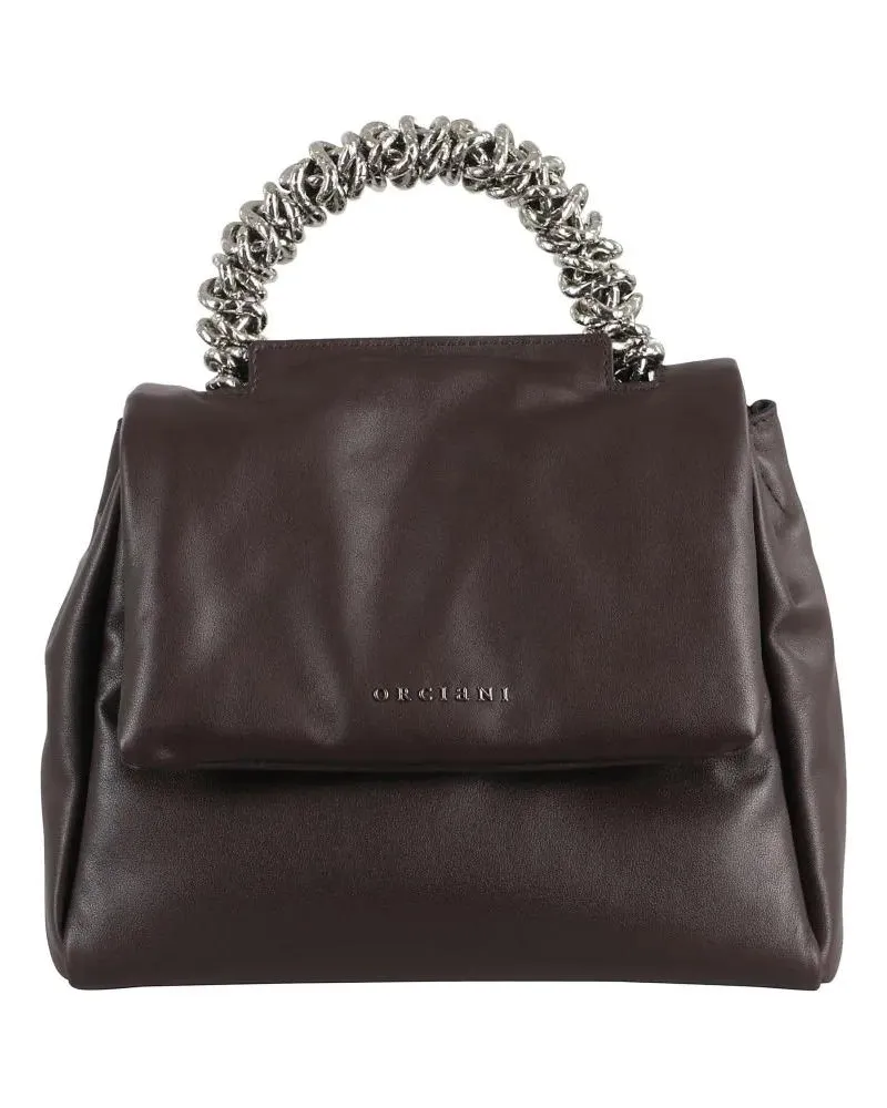Orciani Hobo Bags Chocolate Nappa Leather Bold Small Bag schwarz Schwarz