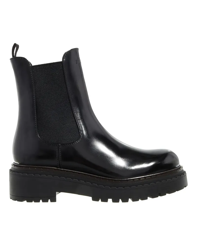Prada Stiefeletten Logo Ankle Boots schwarz Schwarz