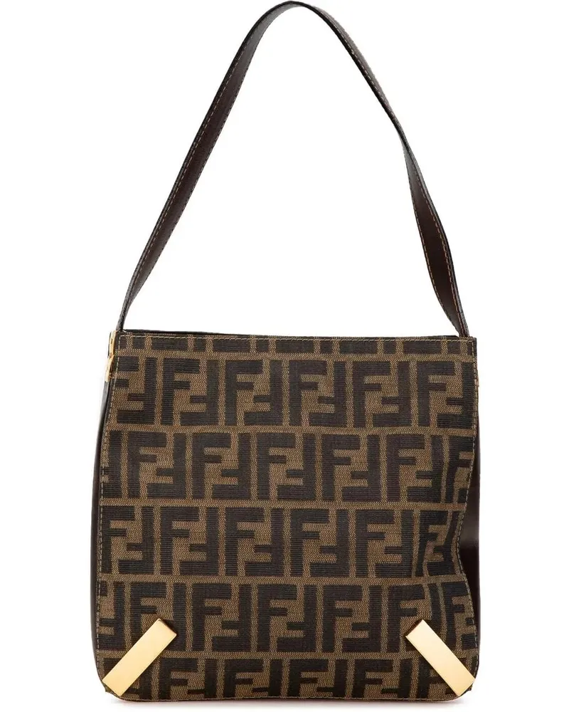 Fendi Hobo Bags Zucca Canvas Shoulder Bag braun Braun