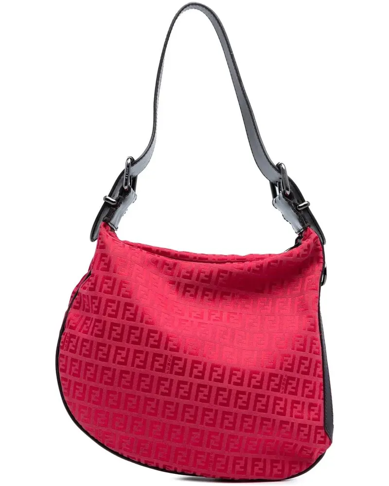 Fendi Hobo Bags Zucchino Canvas Oyster Hobo rot Rot