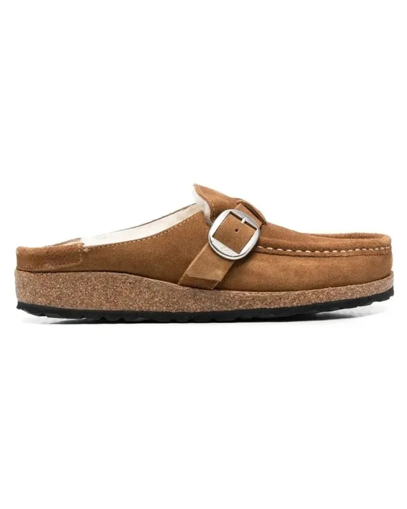 Birkenstock Slipper & Pantoletten Slip-On Mule With Suede Upper And Shearling Lining braun Braun