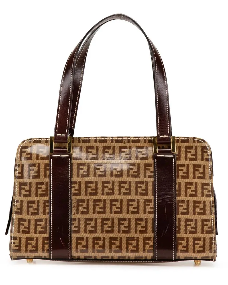 Fendi Crossbody Bags Zucchino Crystal Handbag braun Braun