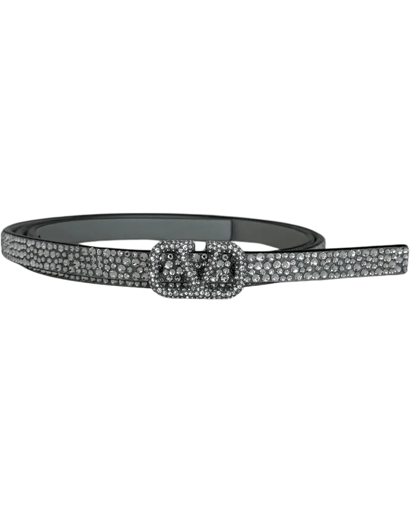 Valentino Garavani Gürtel  VLogo Signature Belt with 10mm silberfarben Silber