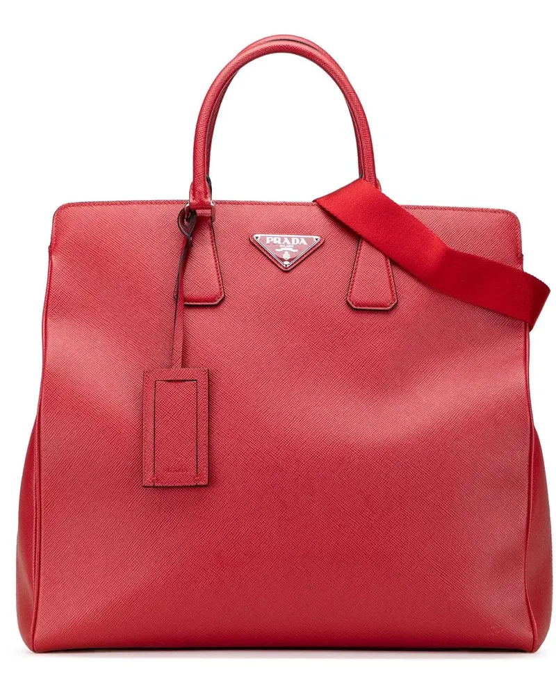 Prada Hobo Bags Saffiano Cuir Tote rot Rot