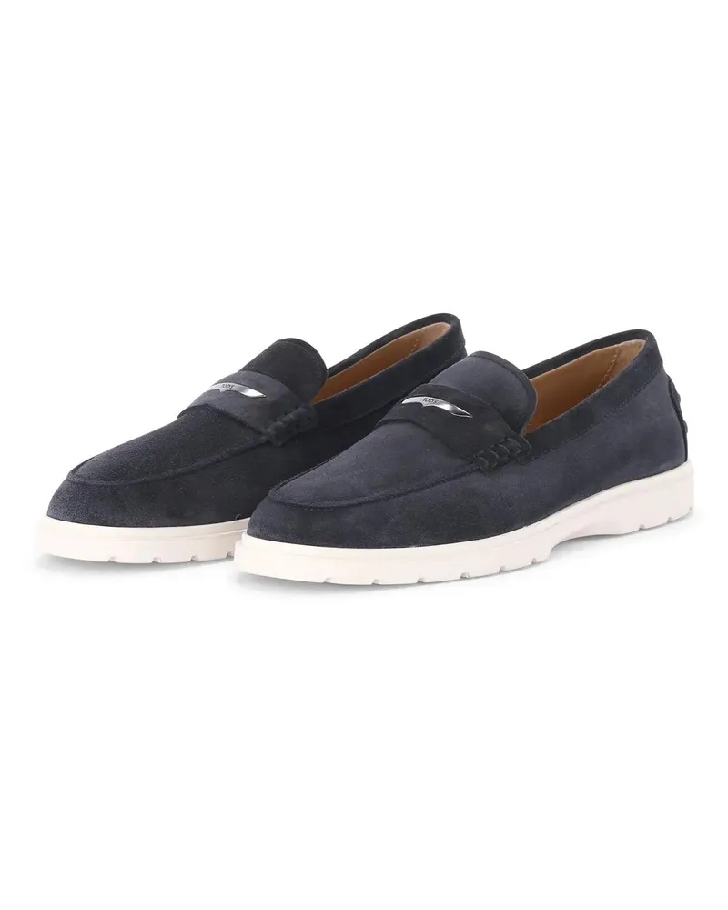 TOD'S Low-Top Sneaker Loafers aus Veloursleder blau Blau