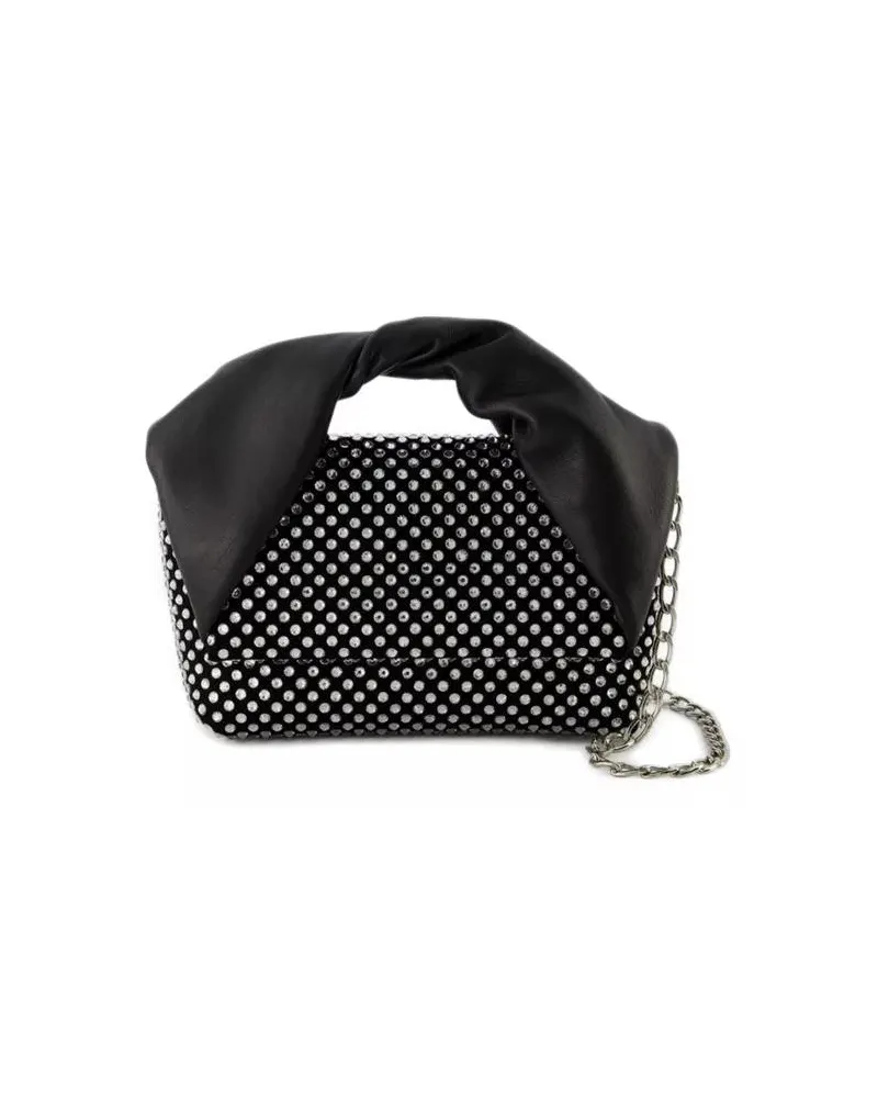 J.W.Anderson Shopper Crystal Midi Twister Hobo Bag  - Black - Leather Schwarz