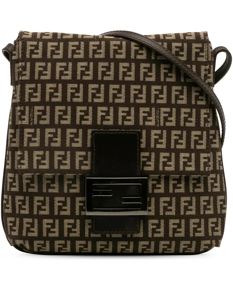 Fendi Hobo Bags Zucchino Canvas Crossbody braun Braun