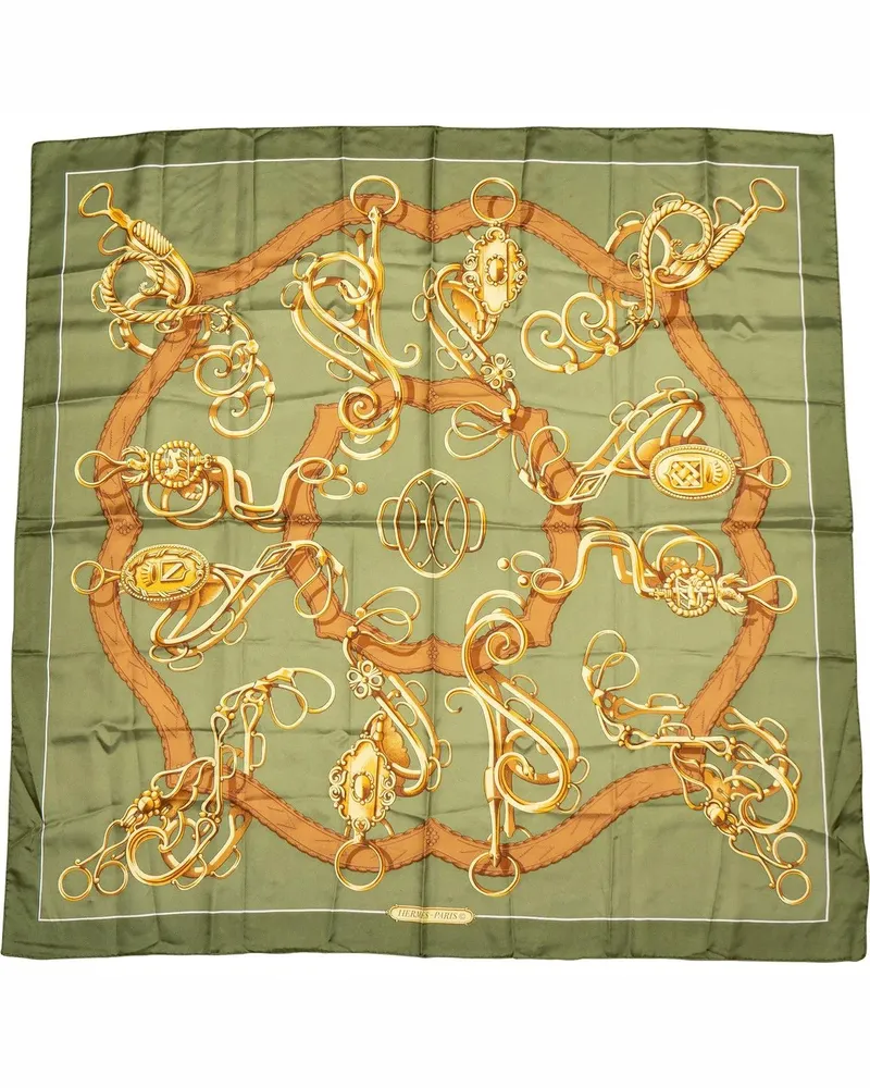 Hermès Tücher & Schals Hermes Classic Profile Silk Carre 90 Scarf Tuch grün Grün