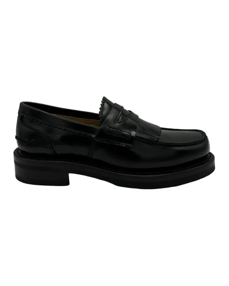 Our Legacy Black Leather Moccasin-Style Loafer With Decorativ schwarz Schwarz