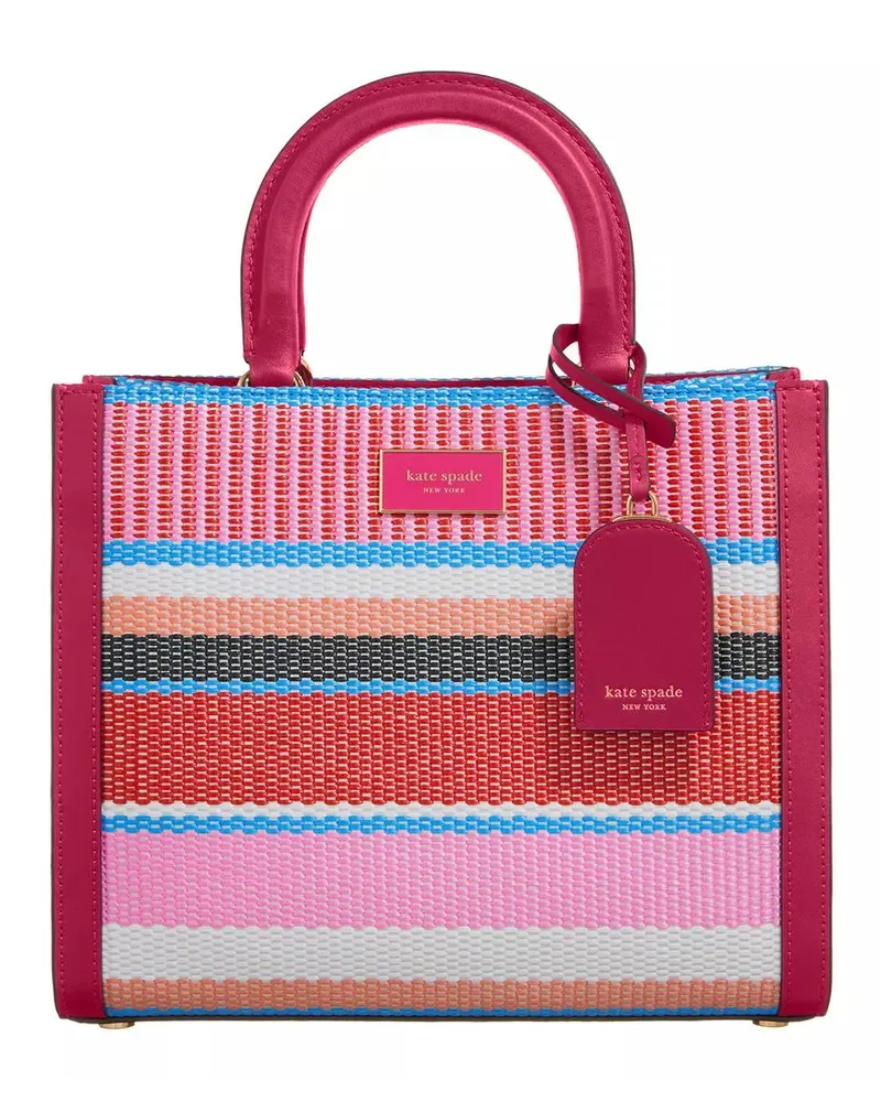 Kate Spade Tote Manhattan Striped Woven Straw Small Tote Bunt