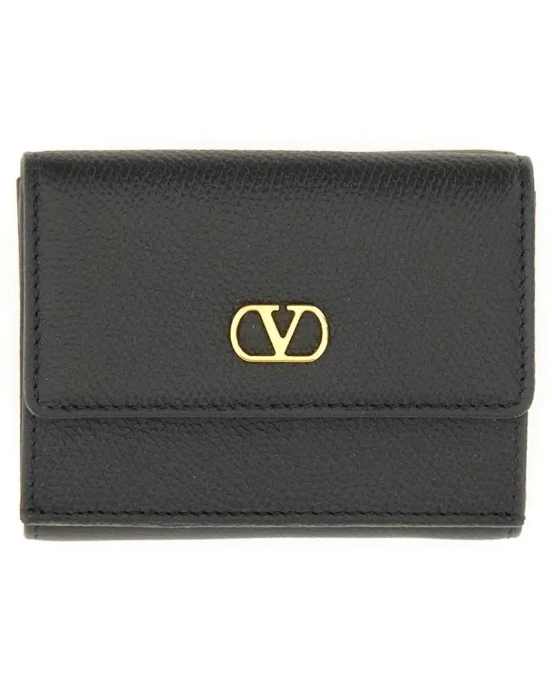Valentino Garavani Portemonnaie "Vlogo Signature" Trifold Wallet schwarz Schwarz