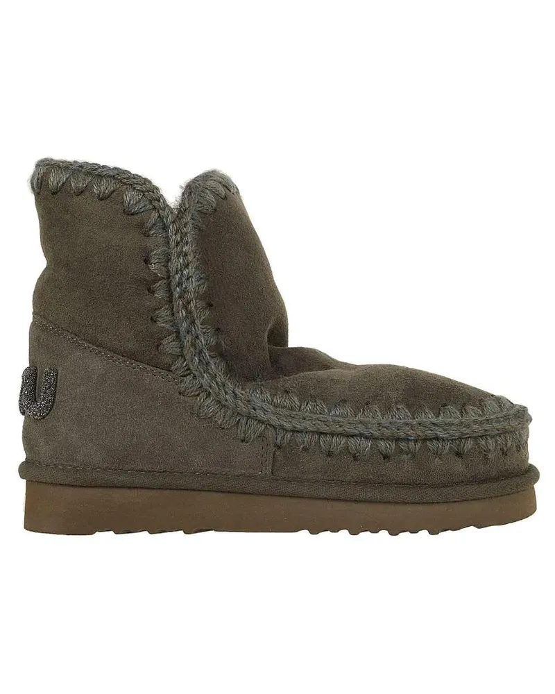 Mou Stiefel Ankle-Length Glitter Logo Boots In Soft Sheepskin grün Grün