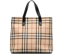 Shopper House Check Coated Canvas Tote braun