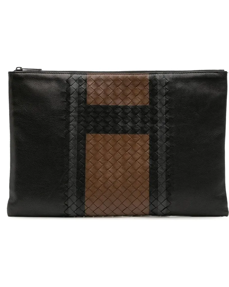 Bottega Veneta Clutches Intrecciato Trimmed Leather Clutch schwarz Schwarz