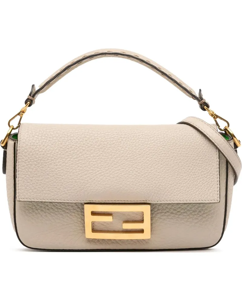 Fendi Hobo Bags Mini Leather Baguette Satchel braun Braun