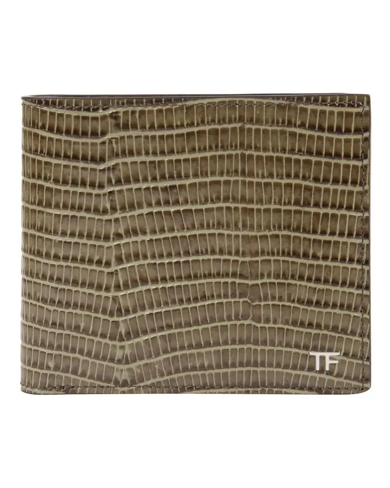 Tom Ford Portemonnaies Croc-Effect Slim Wallet grau Grau