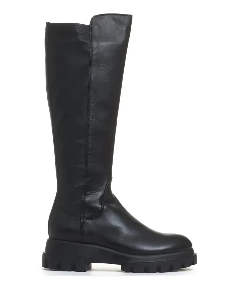 Attilio Giusti Leombruni Stiefel Black Leather Stretch Boot schwarz Schwarz
