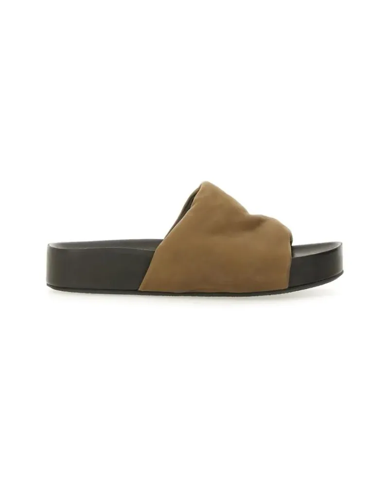 Uma Wang Sandalen Brown Carbon Fiber Sandals With Design braun Braun