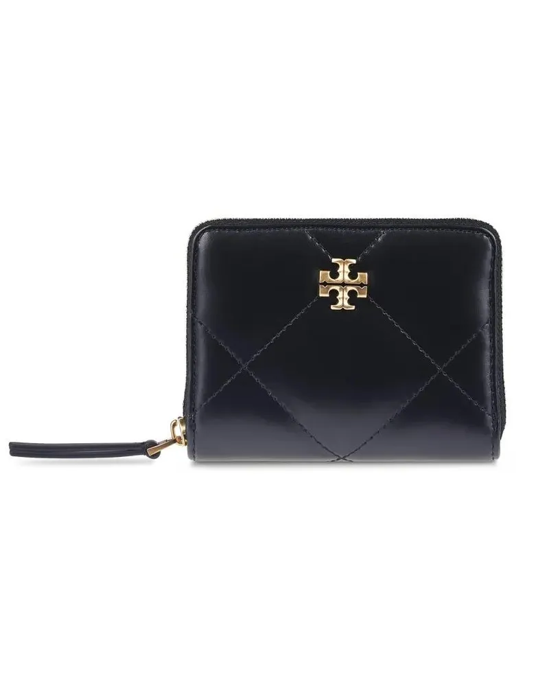 Tory Burch Portemonnaie Kira Diamond Quilt Small Zip Around Wallet schwarz Schwarz