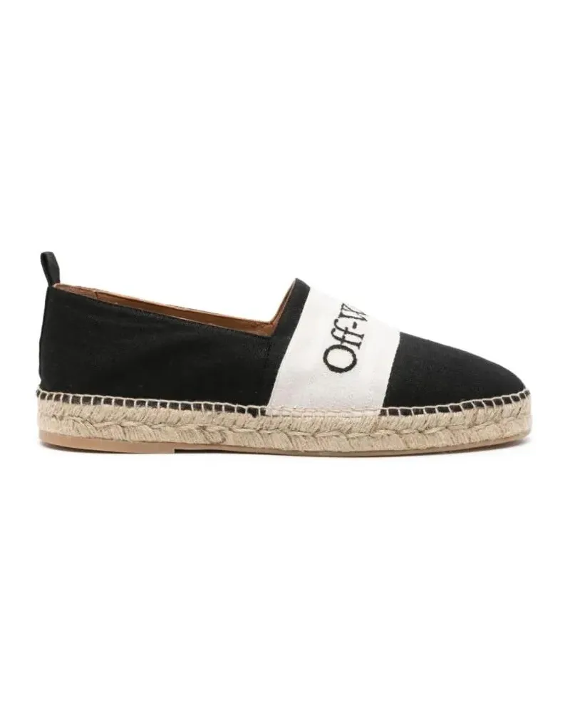 OFF-WHITE Bookish Logo Linen Espadrilles beige Beige