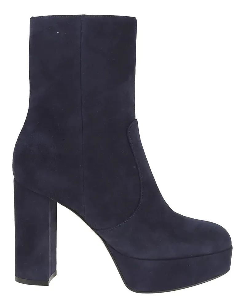 Gianvito Rossi Stiefel Platform Blue Suede Ankle Boots schwarz Schwarz