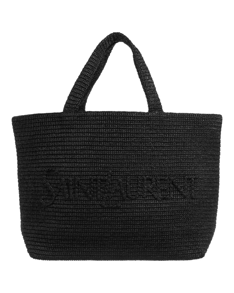 Saint Laurent Shopper & Totes Raffia Tote Bag schwarz Schwarz