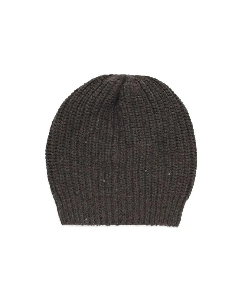 Brunello Cucinelli Caps & Mützen Cashmere And Silk Beanie schwarz Schwarz