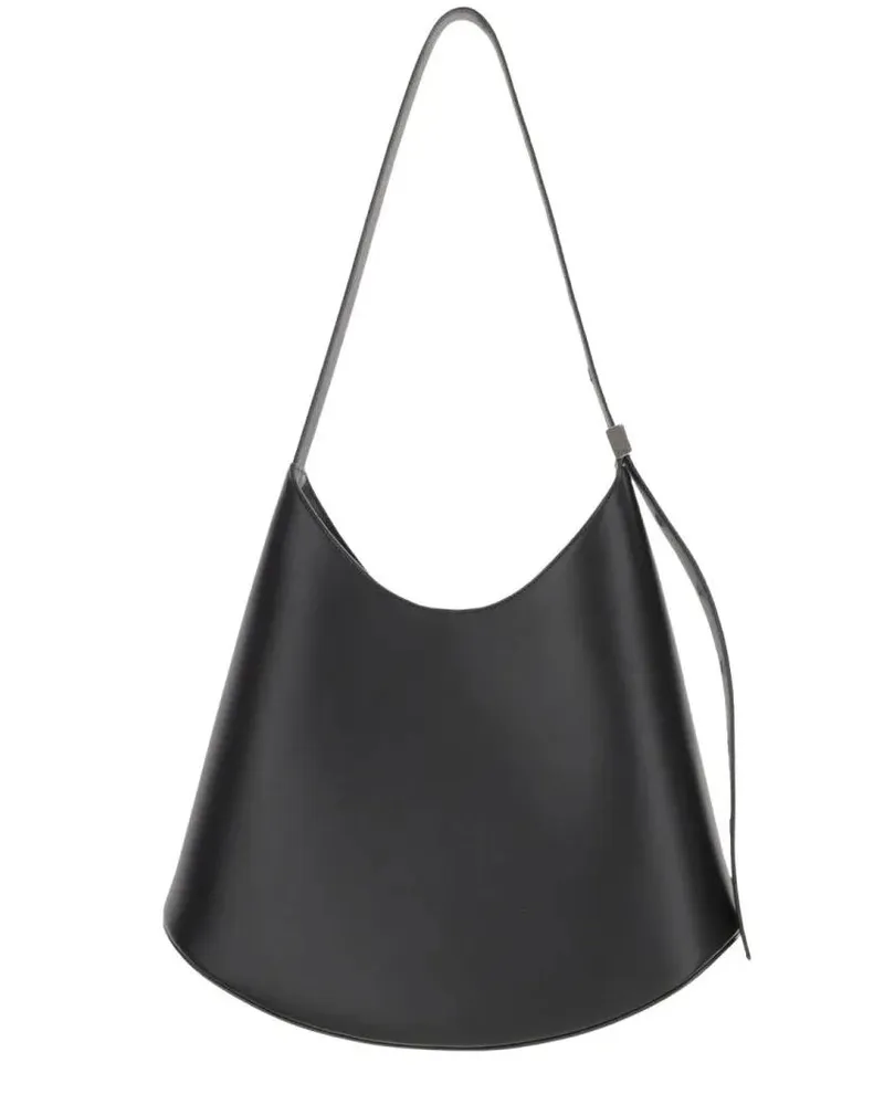 Jil Sander Hobo Bags Eldorado Medium Leather Shoulder Bag schwarz Schwarz