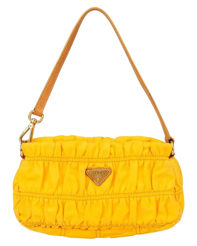 Prada Crossbody Bags  Yellow Nylon Triangle Handbag gelb Gelb