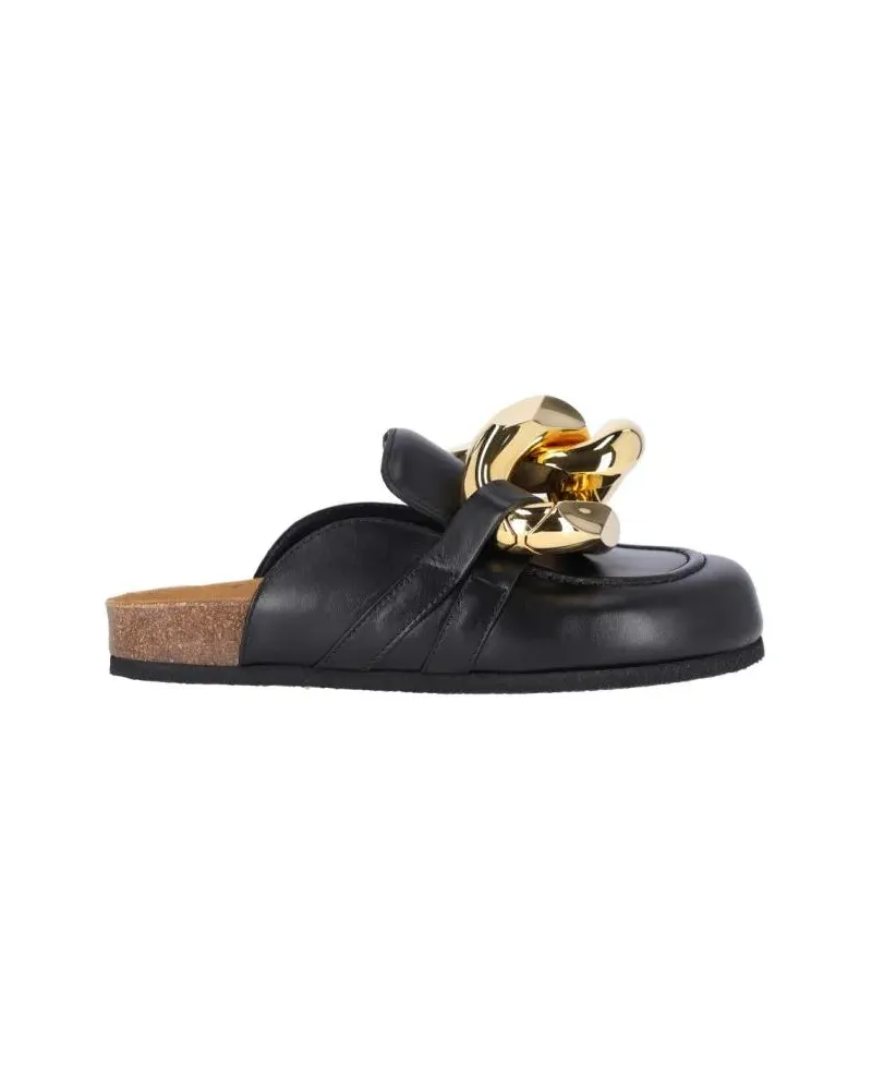 J.W.Anderson Slipper & Pantoletten Black Leather Catena Mules schwarz Schwarz