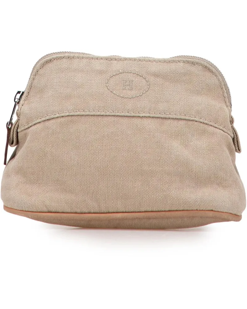 Hermès Kosmetiktaschen Mini Canvas Bolide Case braun Braun