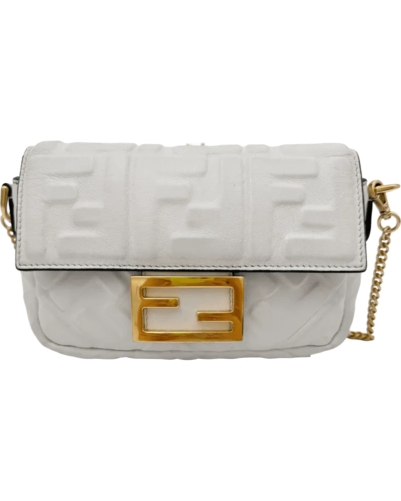 Fendi Crossbody Bags  Baguette Chain Mini - Off White weiß Weiß