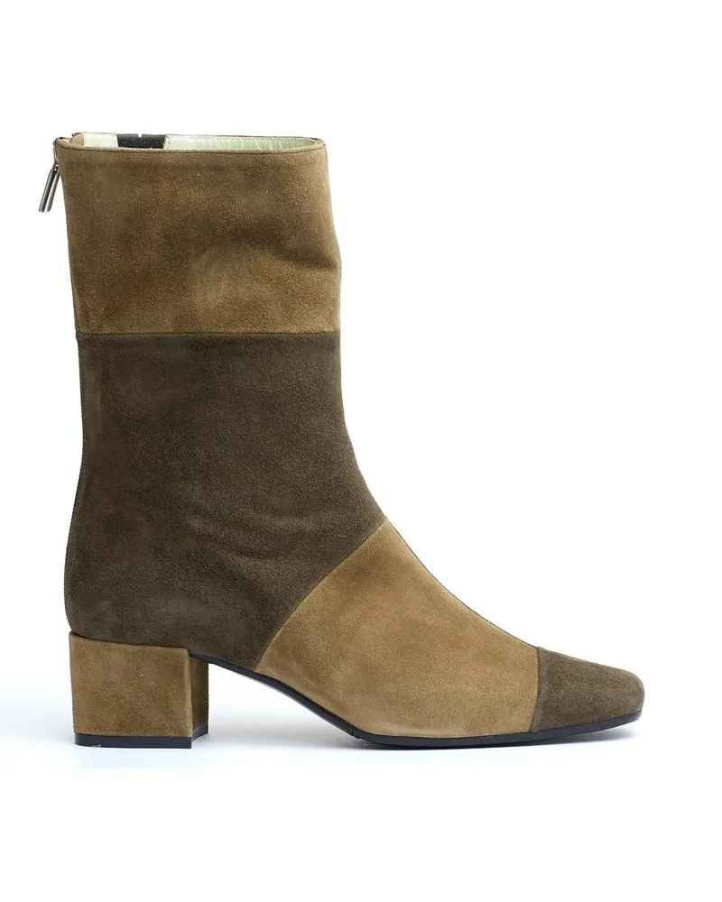 Carel Stiefel Green Suede Ankle Boot 40Mm Heel grün Grün