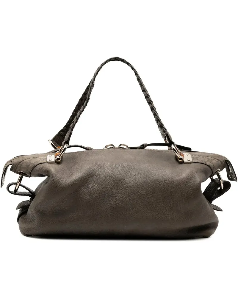 Gucci Shopper Medium Leather Bamboo Bar Tote grau Grau