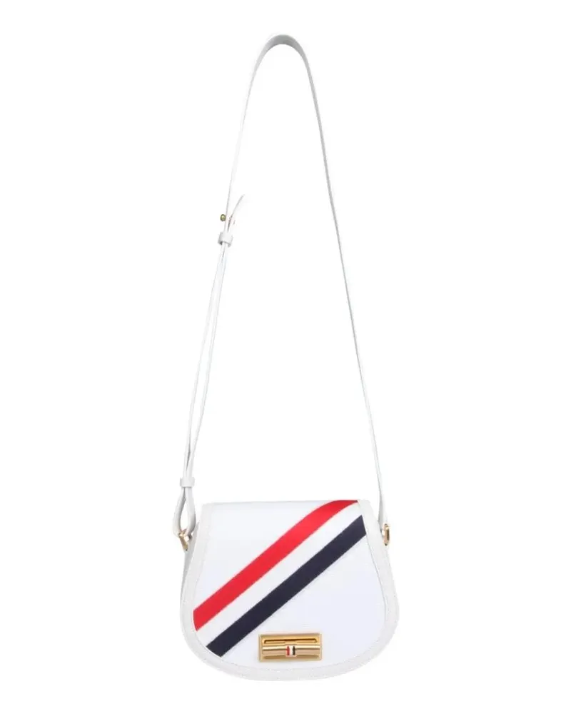 Thom Browne Hobo Bags Canvas Saddle Shoulder Bag weiß Weiß