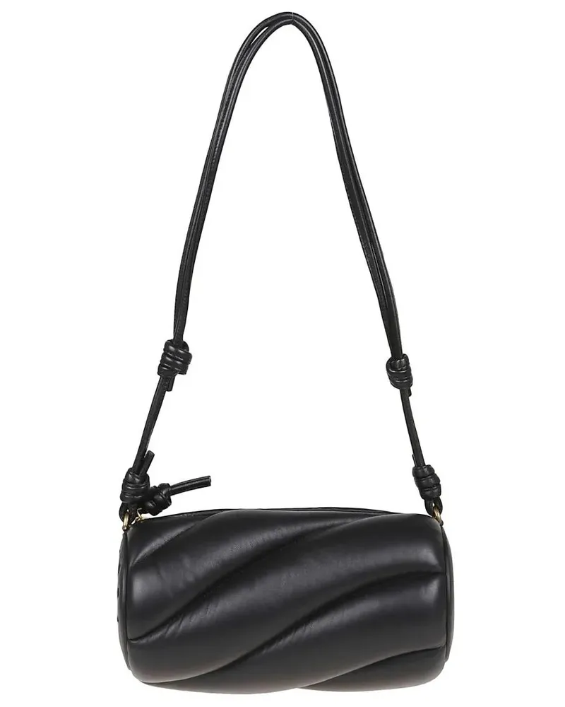 Fiorucci Hobo Bags Textured Cylindrical Lambskin Shoulder Bag schwarz Schwarz